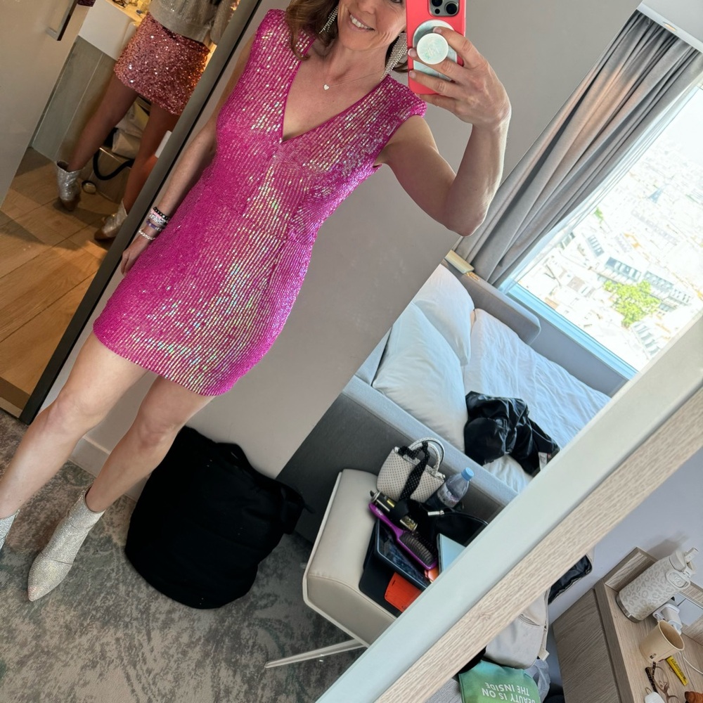 Pink Sequin Helsi mini dress